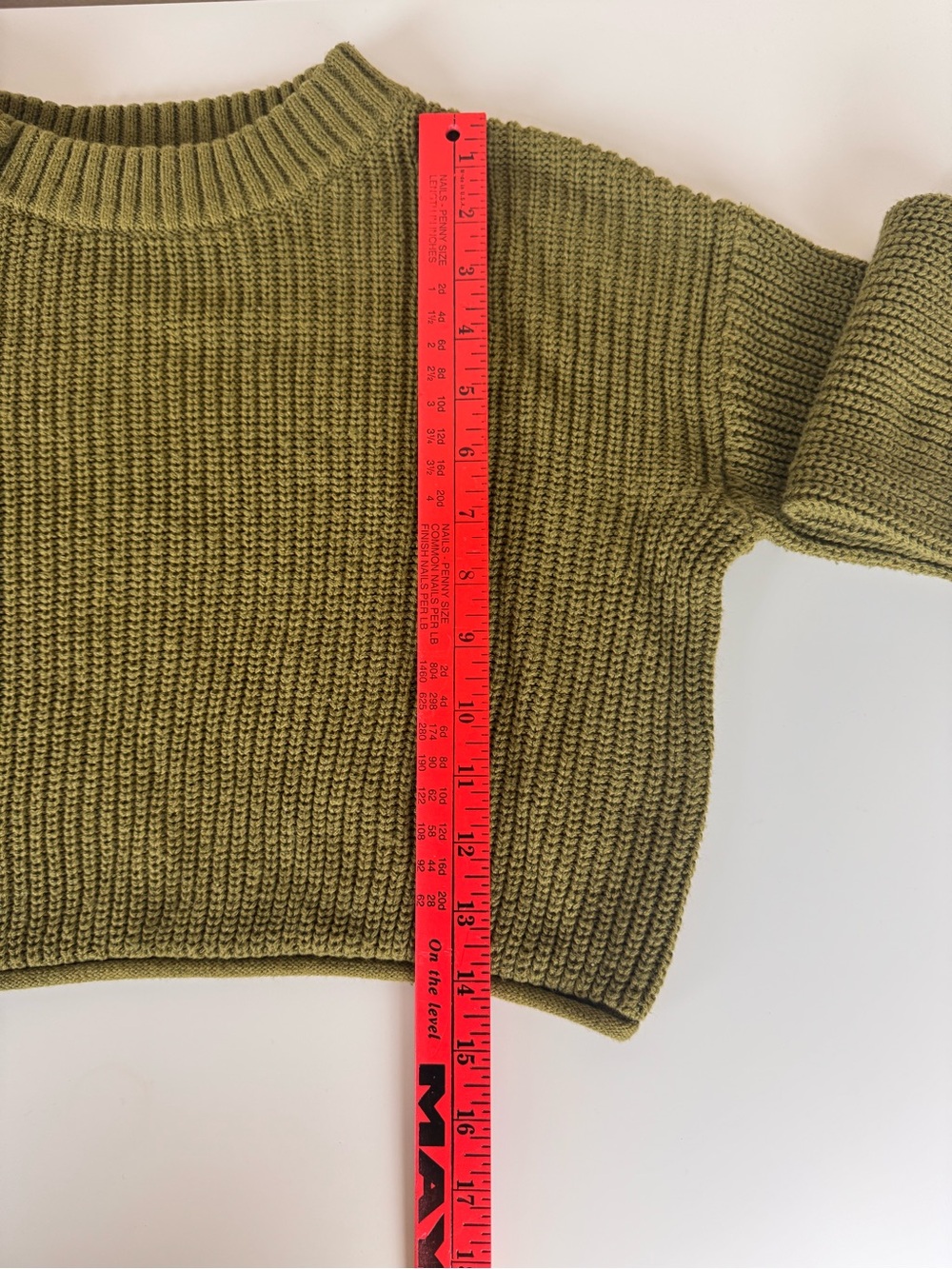 Wild Fable XS Olive Green Cropped Ribbed Knit Sweater Y2K Long Sleeve Pullover - Picture 6 of 8